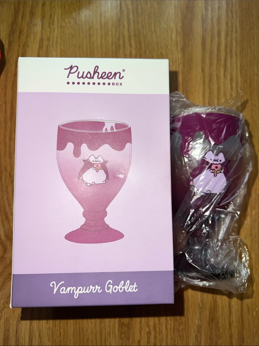 Pusheen Purple Cat Glass Tumbler